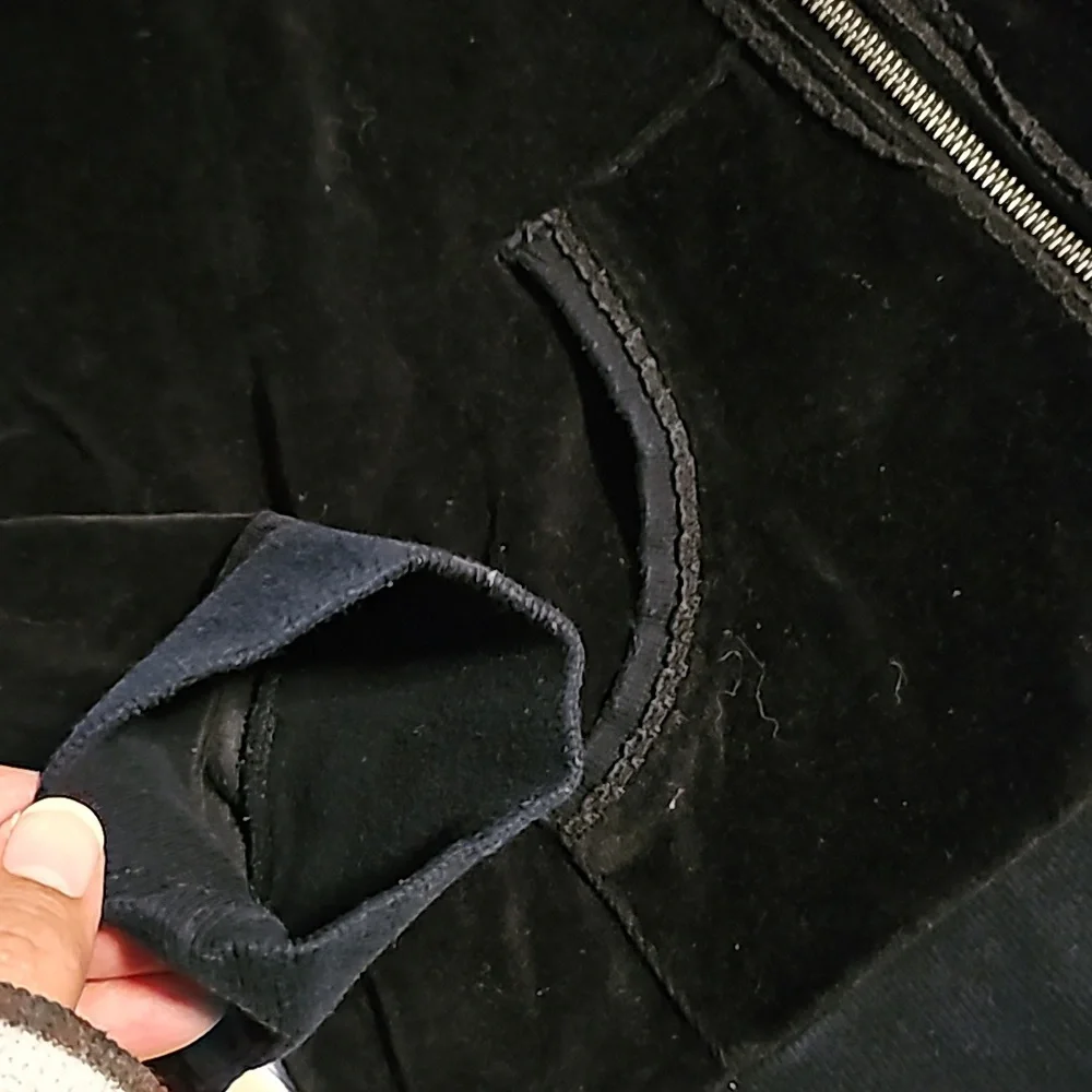 Calvin Klein Black Velour Jacket Size XL - Picture 7 of 12